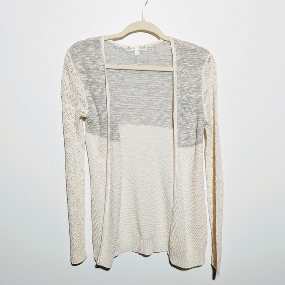 Closet Space Cream and Gray Cardigan Sweater Sz M - Picture 1 of 5